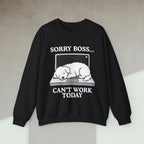 Code Culture sorry boss cant work today dog sweatshirt funny programmer Sweatshirt in S — Code Culture developer clothing