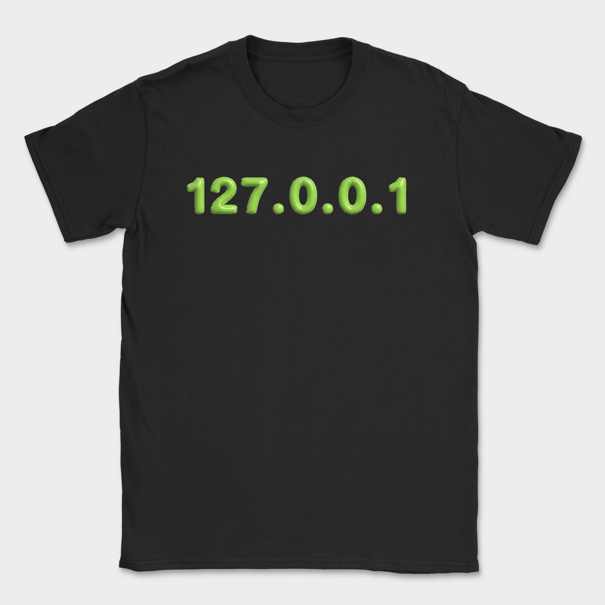 127.0.0.1 puffy text shirt — Black
