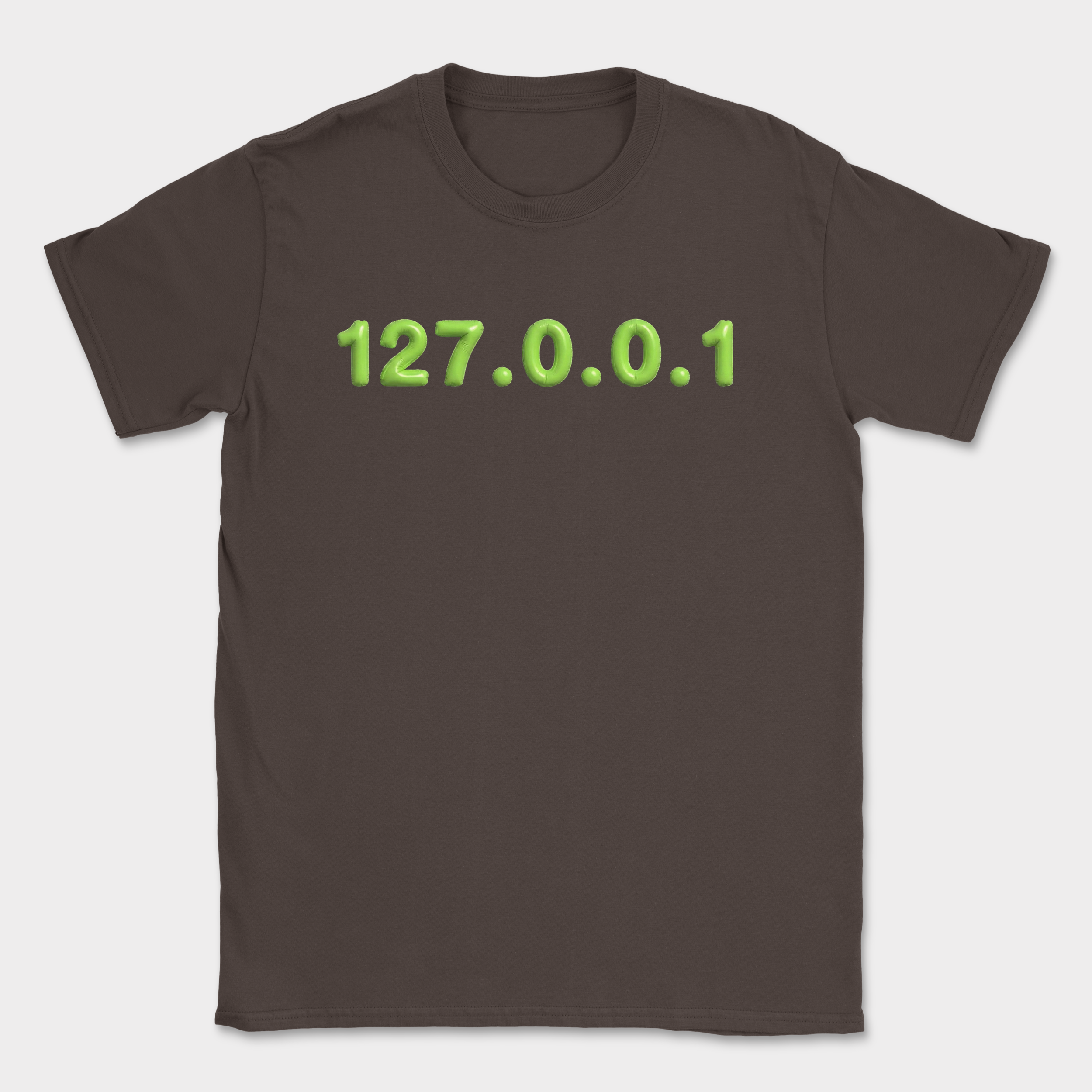 127.0.0.1 puffy text shirt — Dark Chocolate
