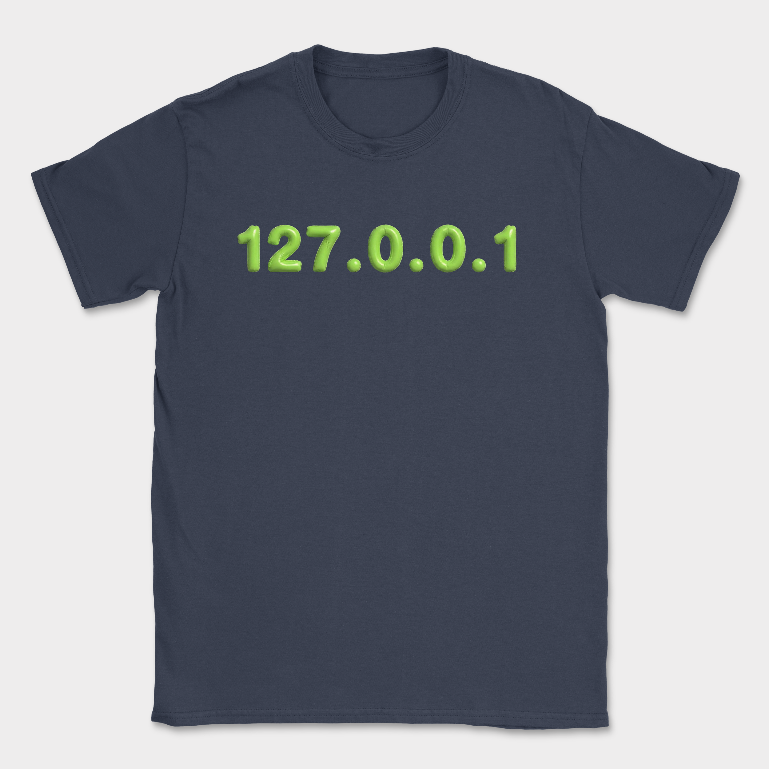 127.0.0.1 puffy text shirt — Navy