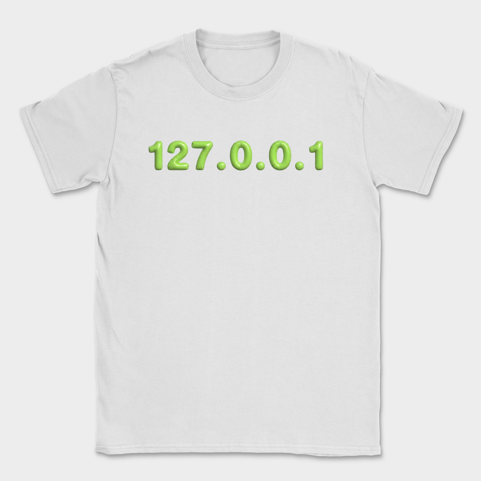 127.0.0.1 puffy text shirt — White