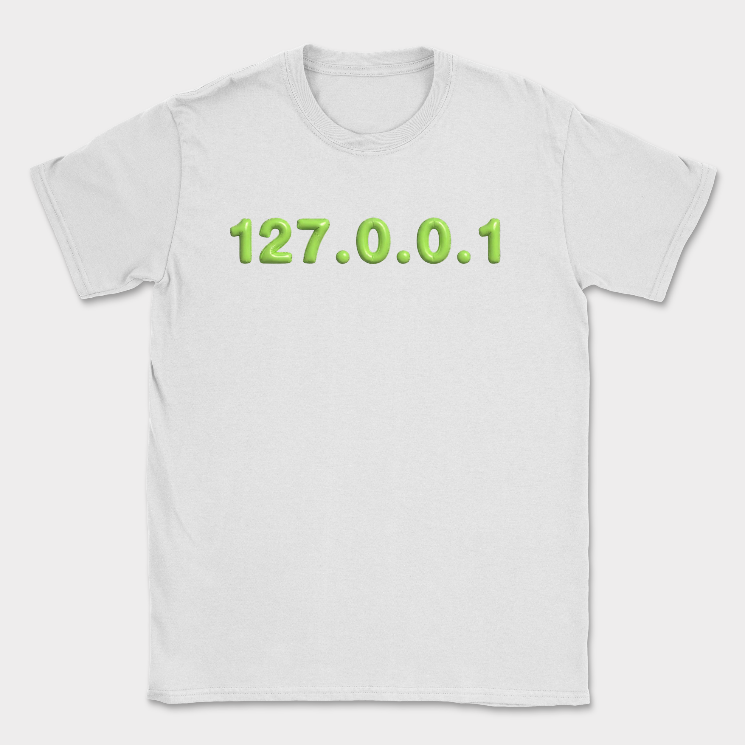 127.0.0.1 puffy text shirt — White