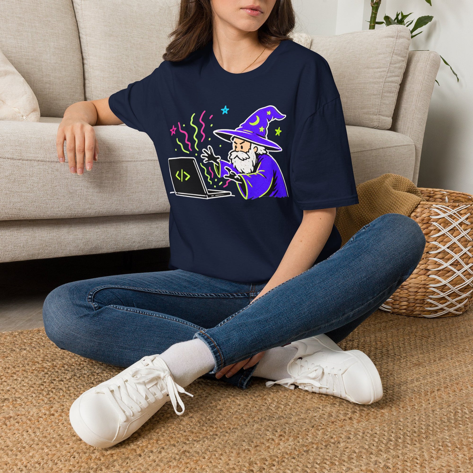 Wizard Coder Cartoon Shirt