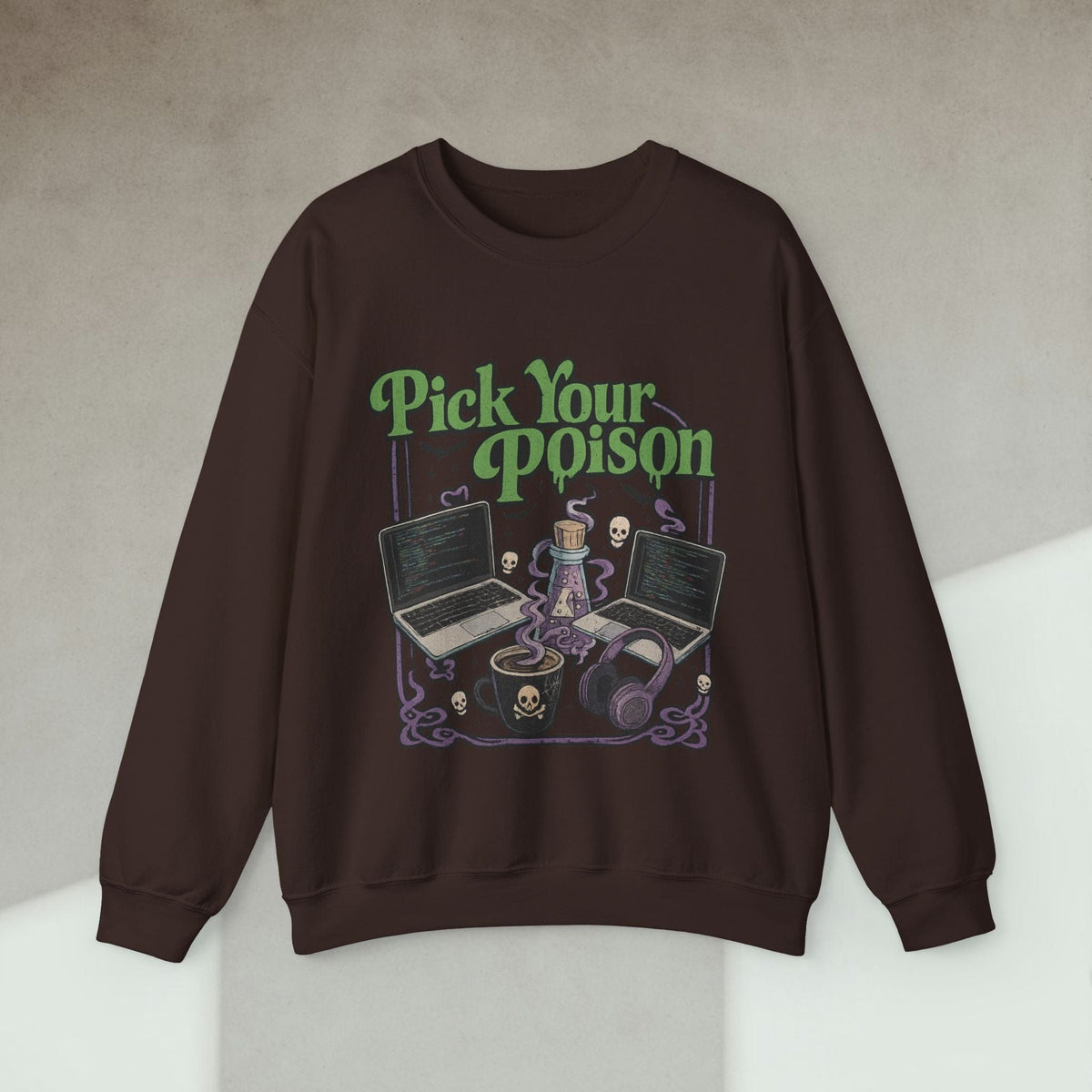 Code Culture pick your poison sweatshirt funny programmer Sweatshirt in S — Code Culture developer clothing