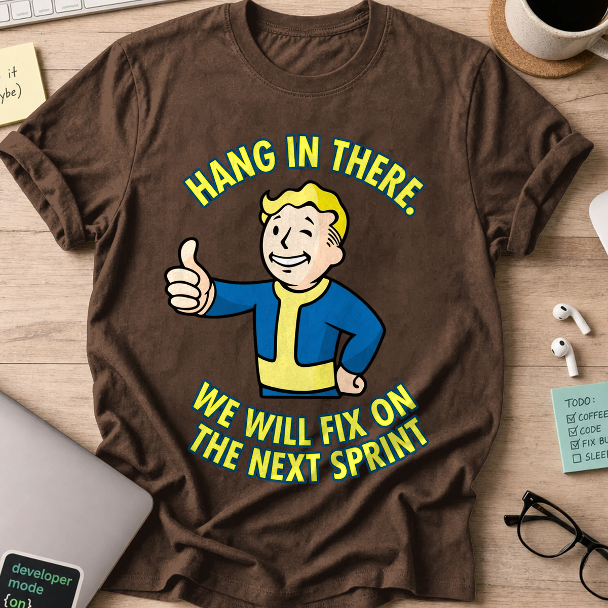 Hang In There Next Sprint Shirt - Dark Chocolate