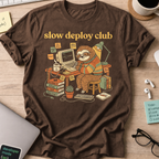 Slow Deploy Club Shirt — Dark Chocolate