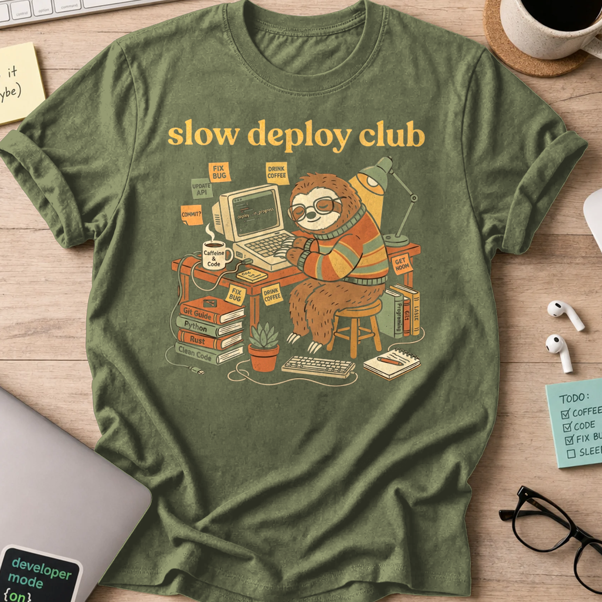 Slow Deploy Club Shirt — Military Green