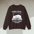 Code Culture sorry boss cant work today dog sweatshirt funny programmer Sweatshirt in S — Code Culture developer clothing