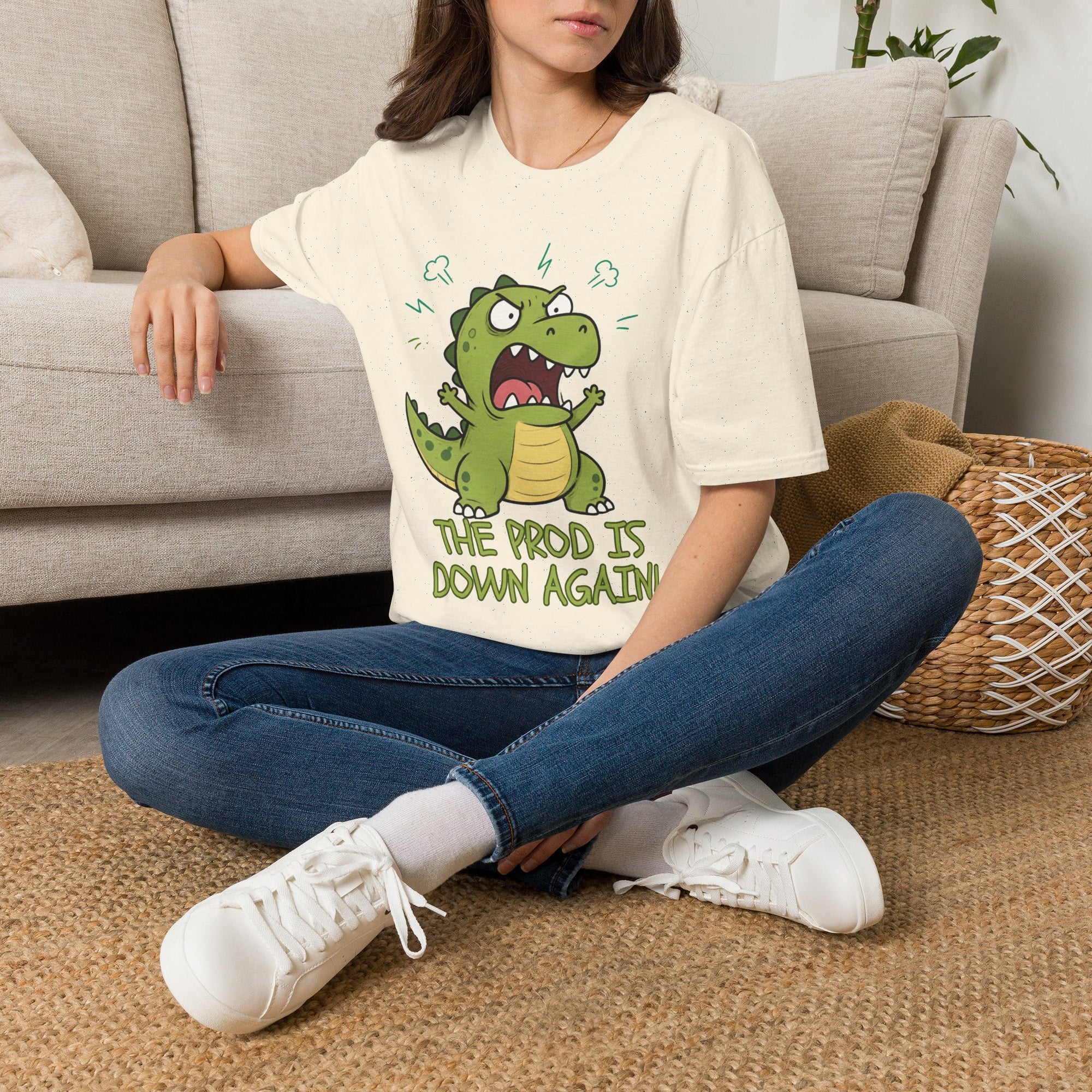 The Prod Is Down Again Cartoon Dinosaur Shirt
