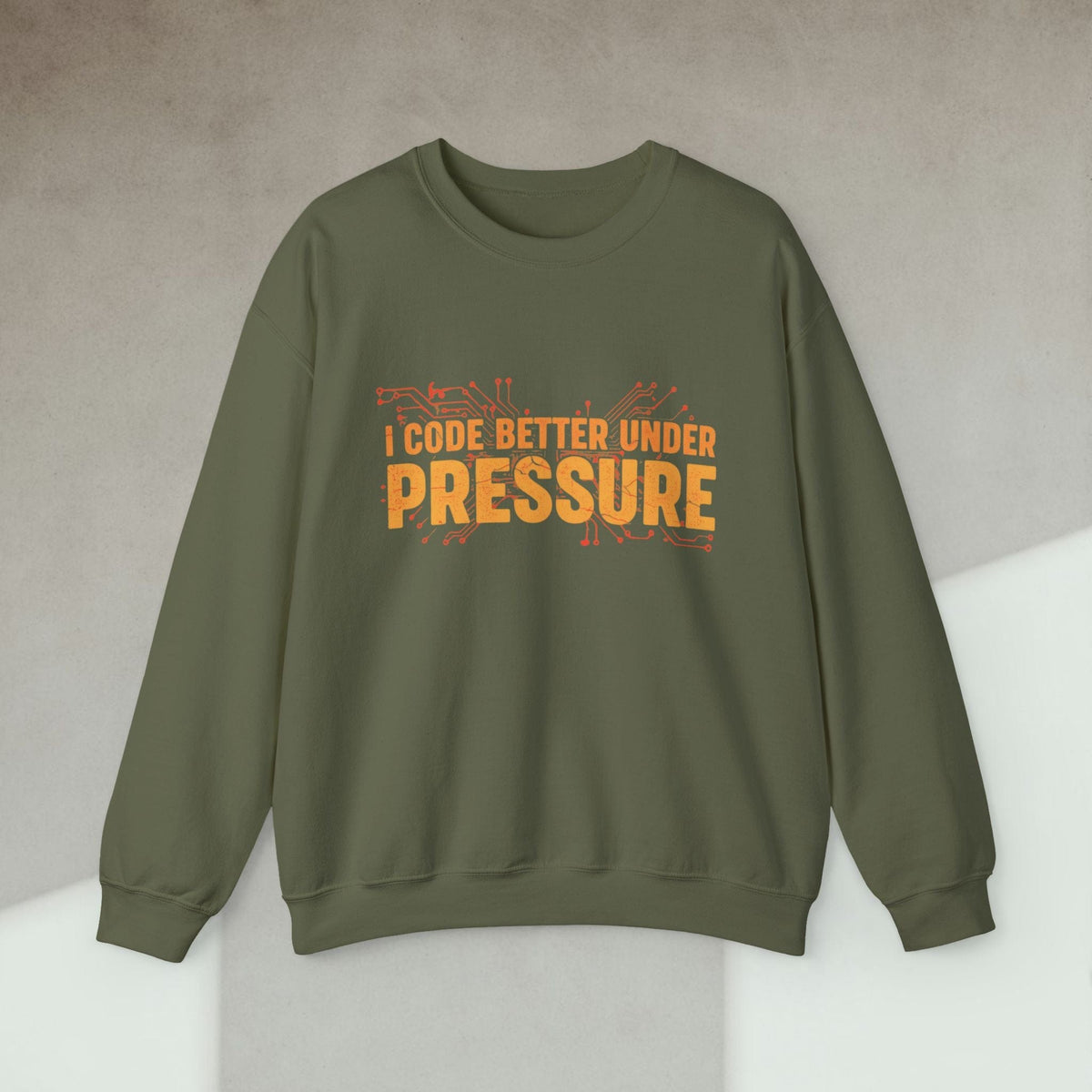 Code Culture i code better under pressure sweatshirt funny programmer Sweatshirt in S — Code Culture developer clothing