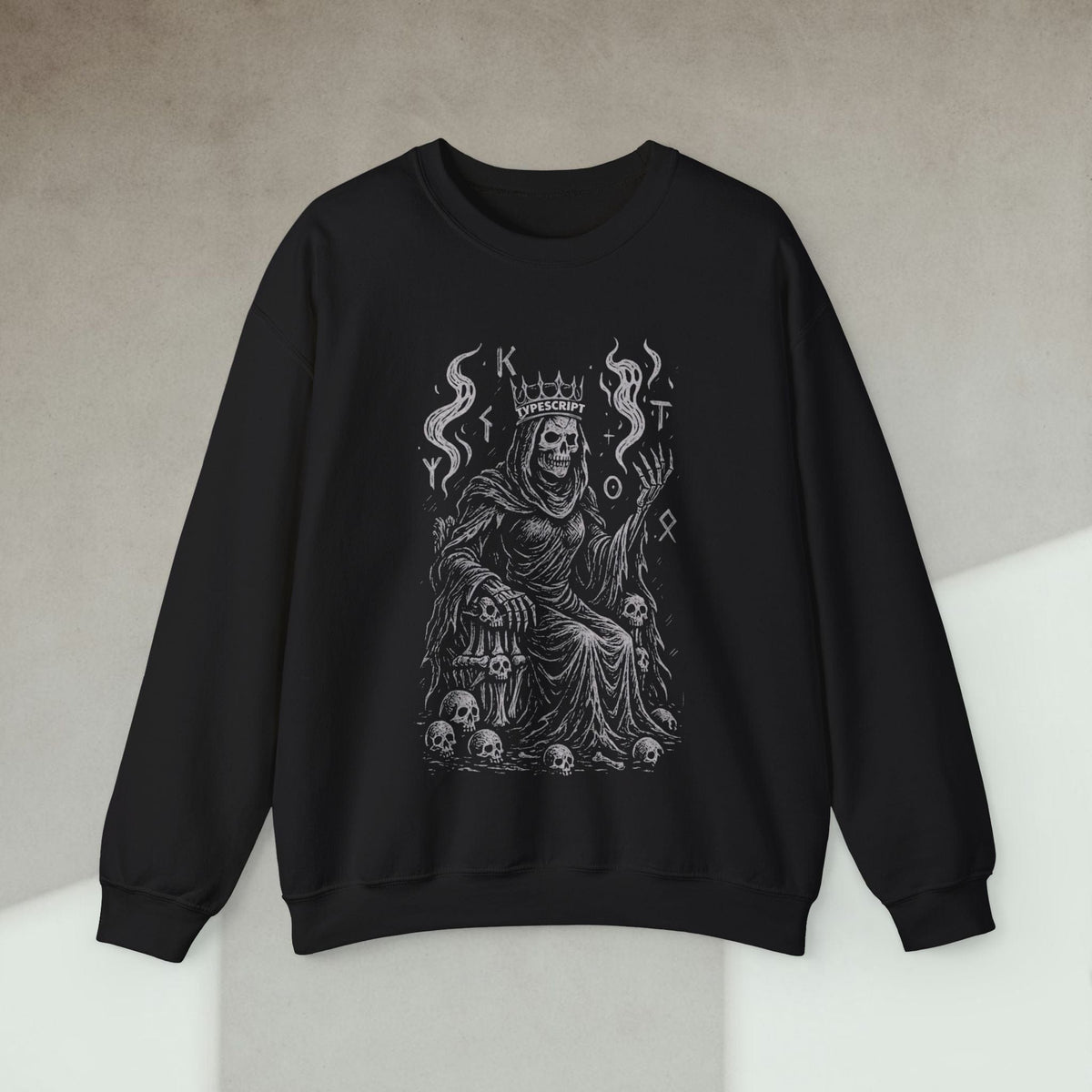 Code Culture typescript skeleton sweatshirt funny programmer Sweatshirt in S — Code Culture developer clothing
