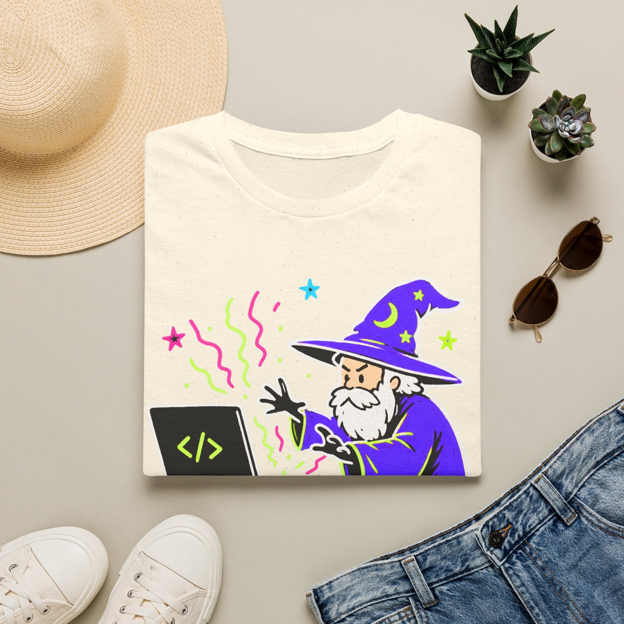 Wizard Coder Cartoon Shirt