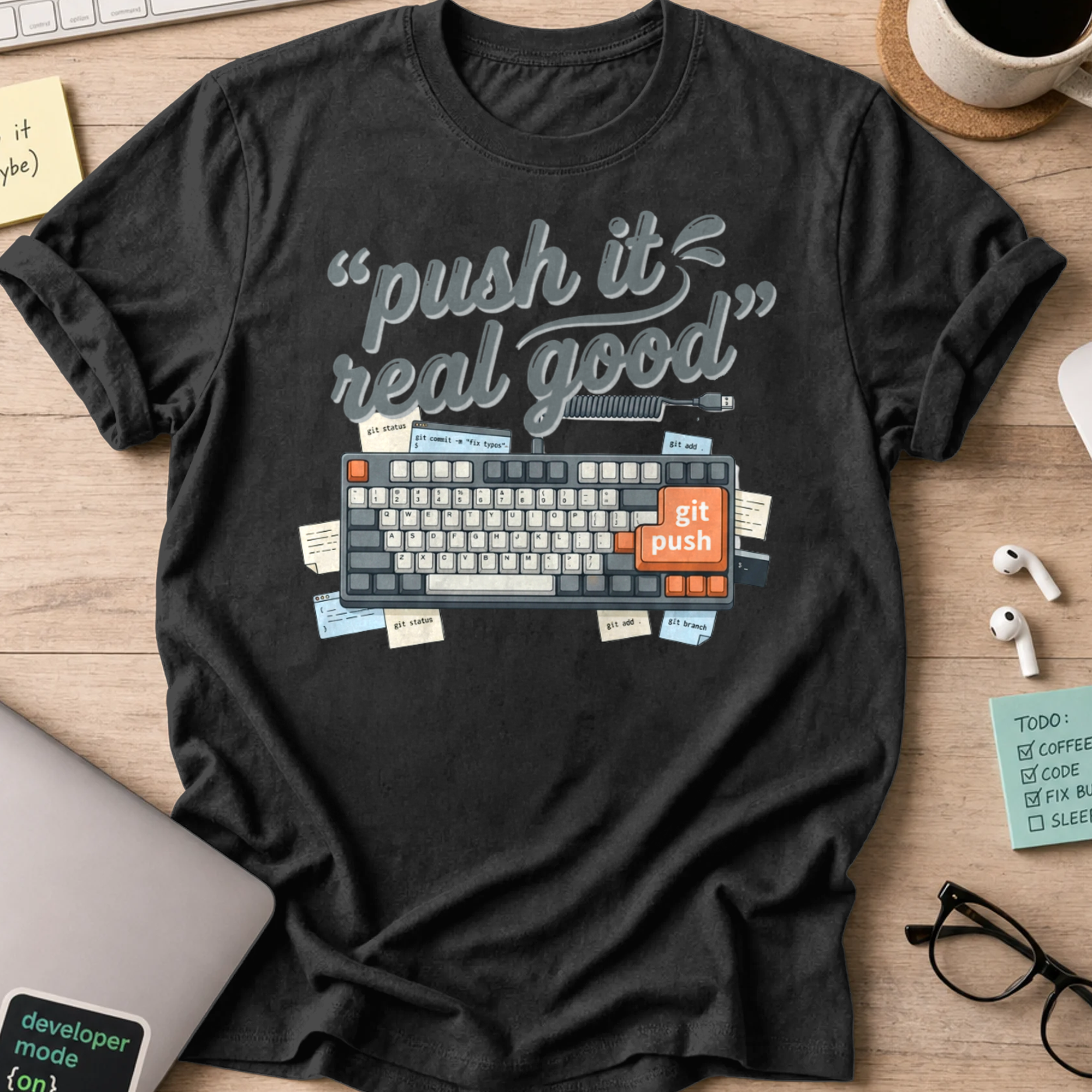 Push It Real Good Keyboard Shirt — Black