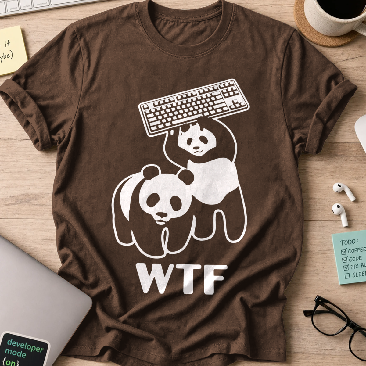 WTF Panda Shirt - Dark Chocolate