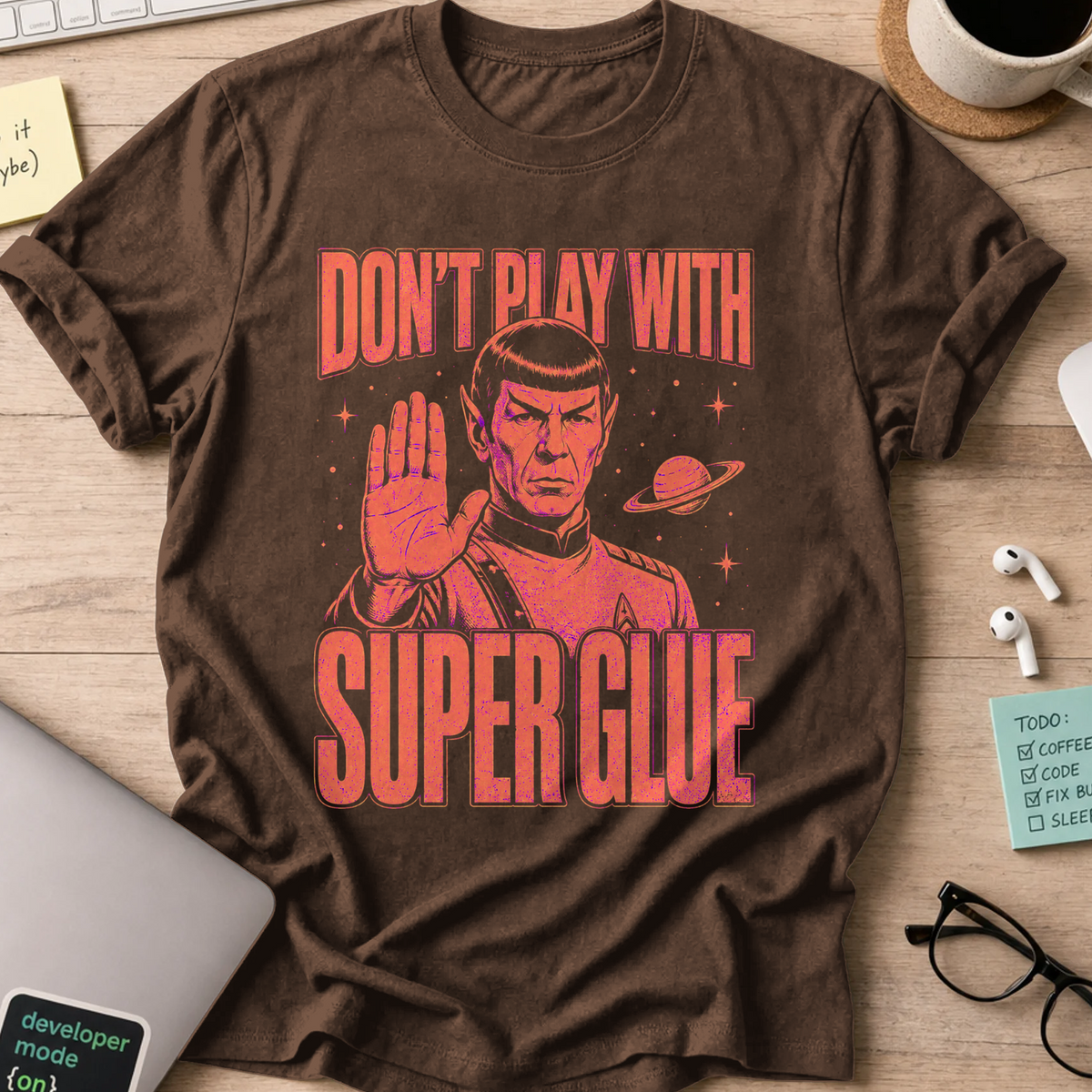 Nerd Collection Artwork 013 Shirt - Dark Chocolate mockup