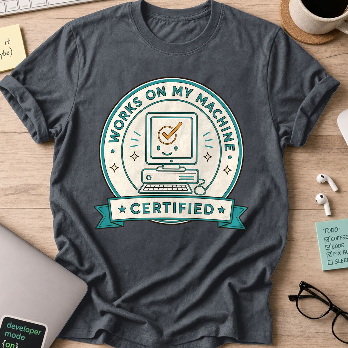 Works on My Machine Certified Shirt — Dark Heather