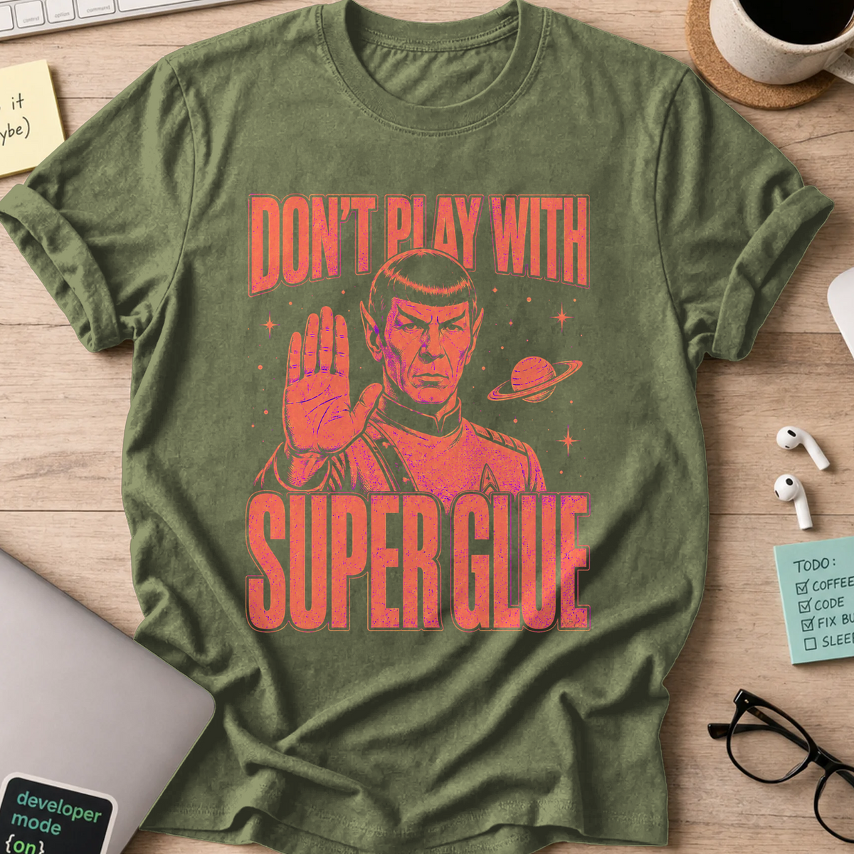 Nerd Collection Artwork 013 Shirt - Military Green mockup