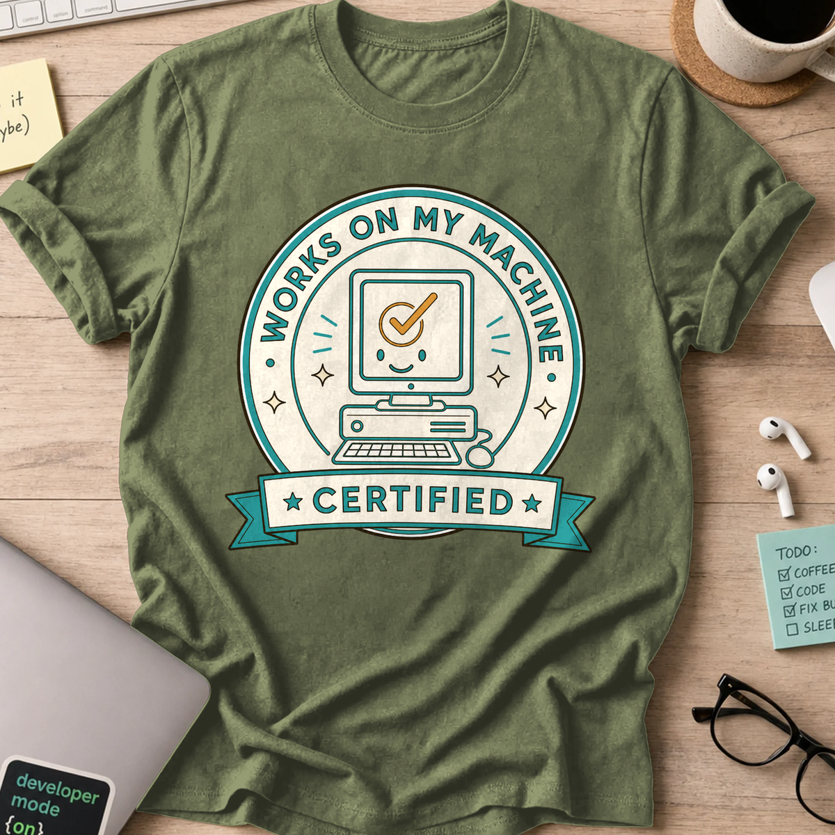 Works on My Machine Certified Shirt — Military Green