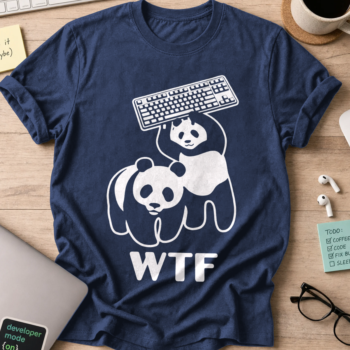 WTF Panda Shirt - Navy