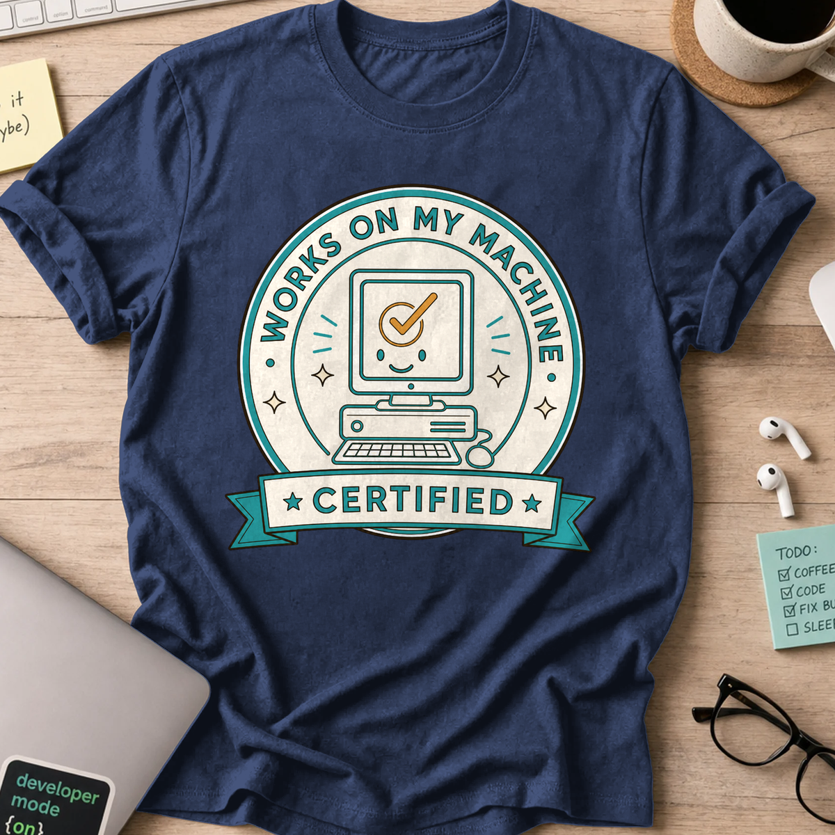 Works on My Machine Certified Shirt — Navy