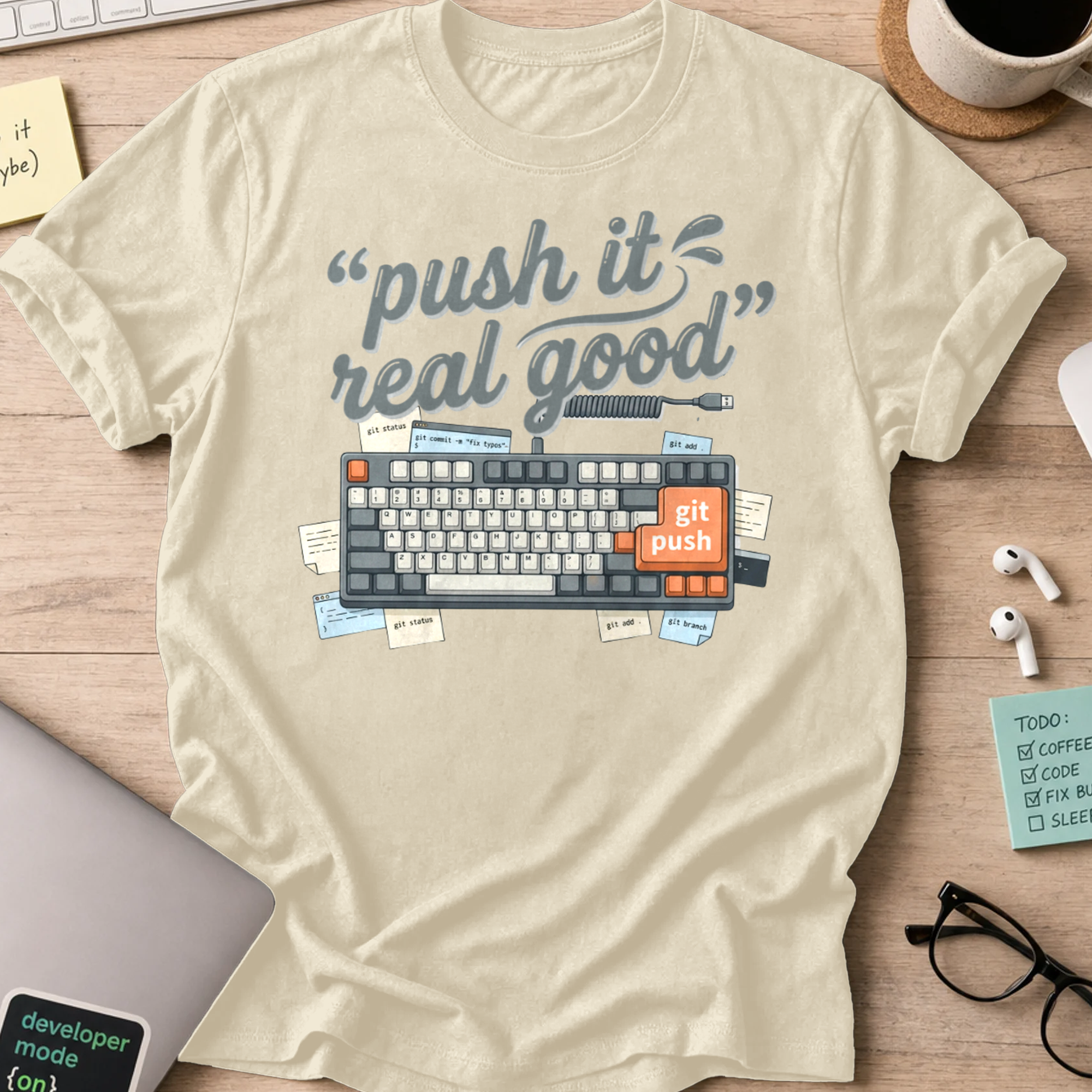 Push It Real Good Keyboard Shirt — Natural