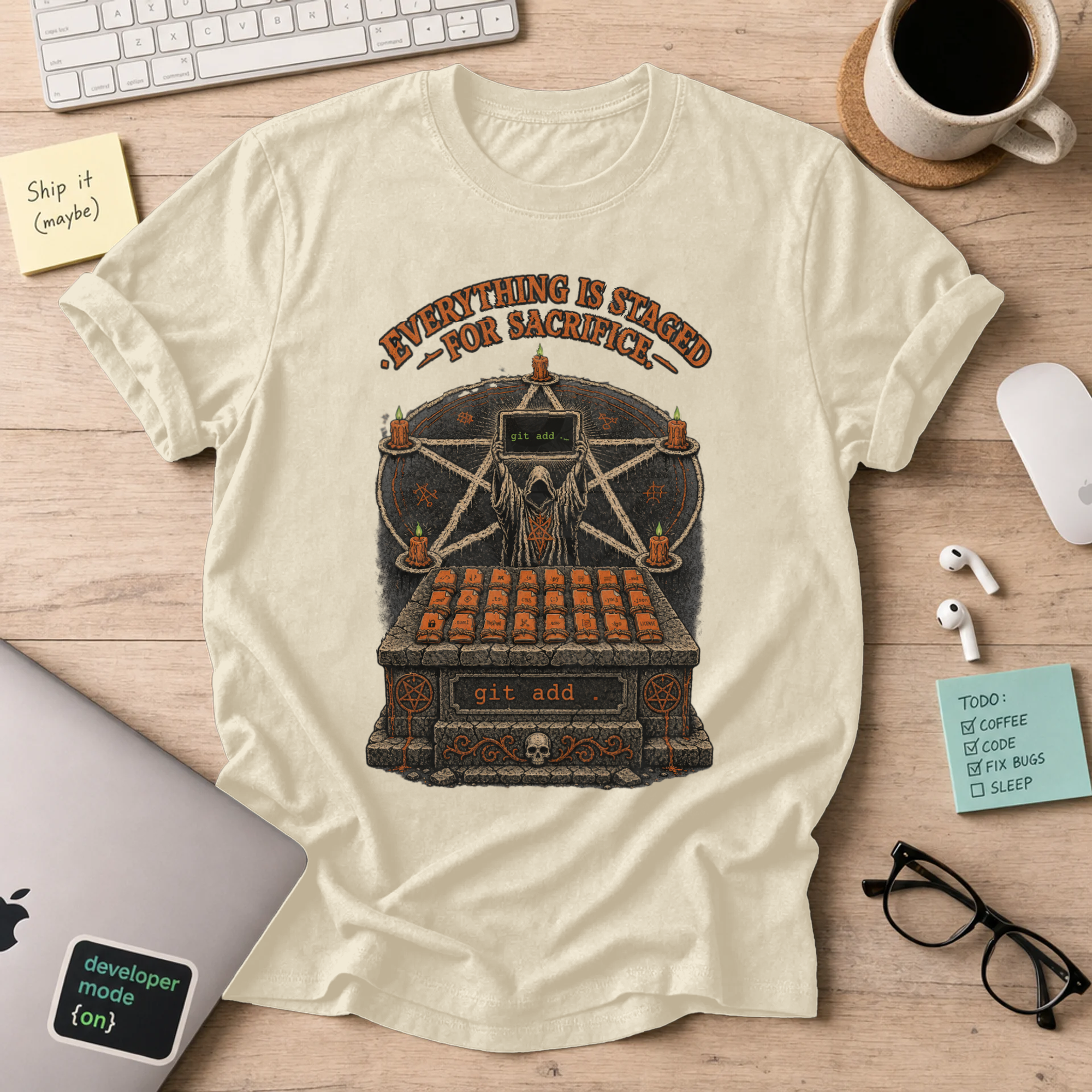Everything Is Staged for Sacrifice Shirt — Natural
