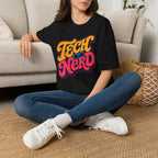 Tech Nerd Retro Typography Shirt