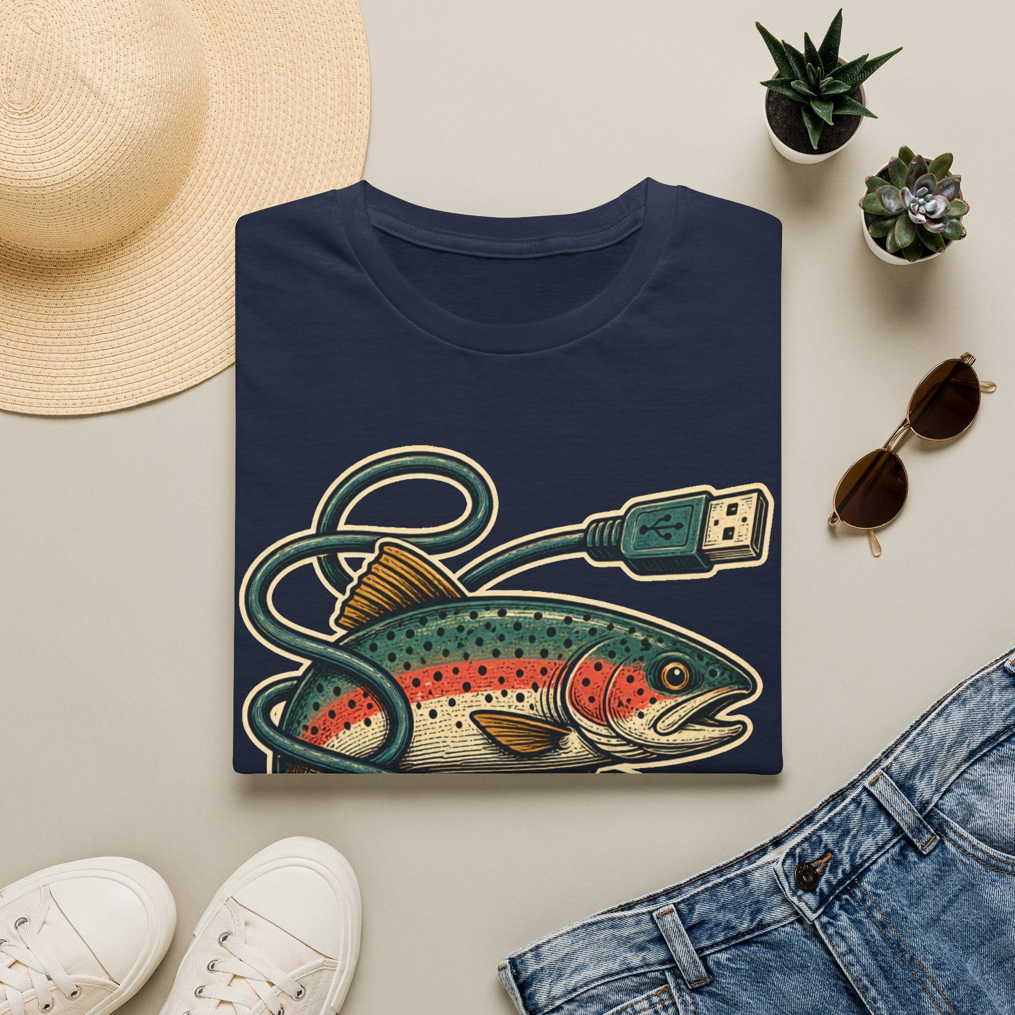 Phishing Vintage Fish Shirt