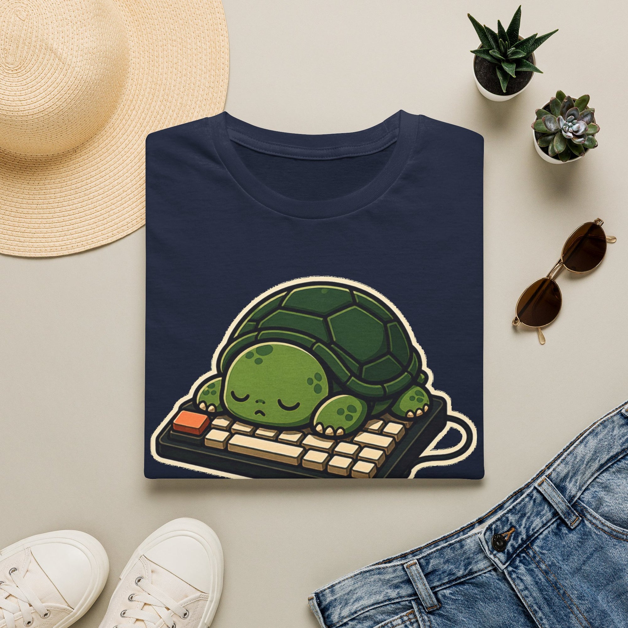 Sleeping Turtle Retro Keyboard Shirt