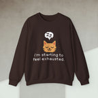 Code Culture starting to feel exhausted cat sweatshirt funny programmer Sweatshirt in S — Code Culture developer clothing