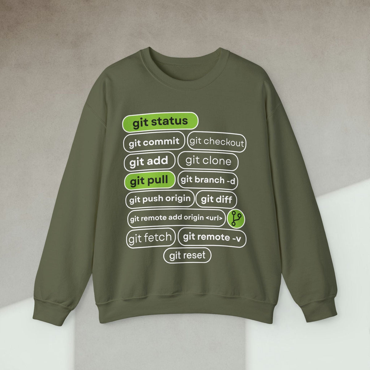 Code Culture git status sweatshirt funny programmer Sweatshirt in S — Code Culture developer clothing