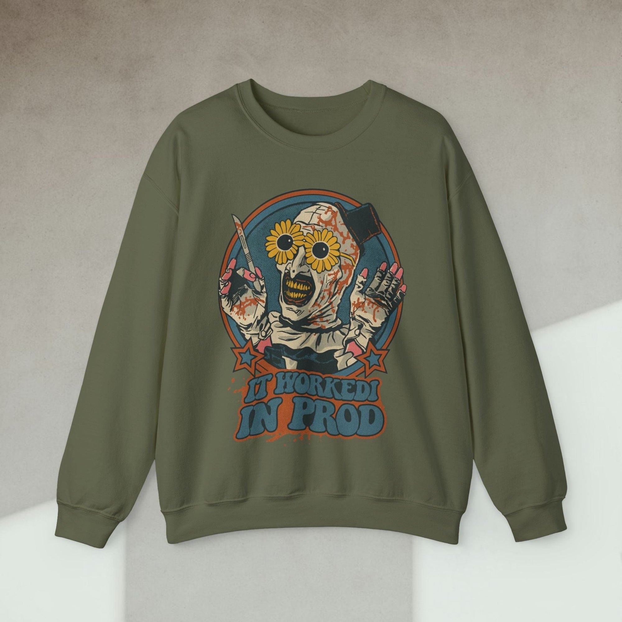 it worked in prod sweatshirt