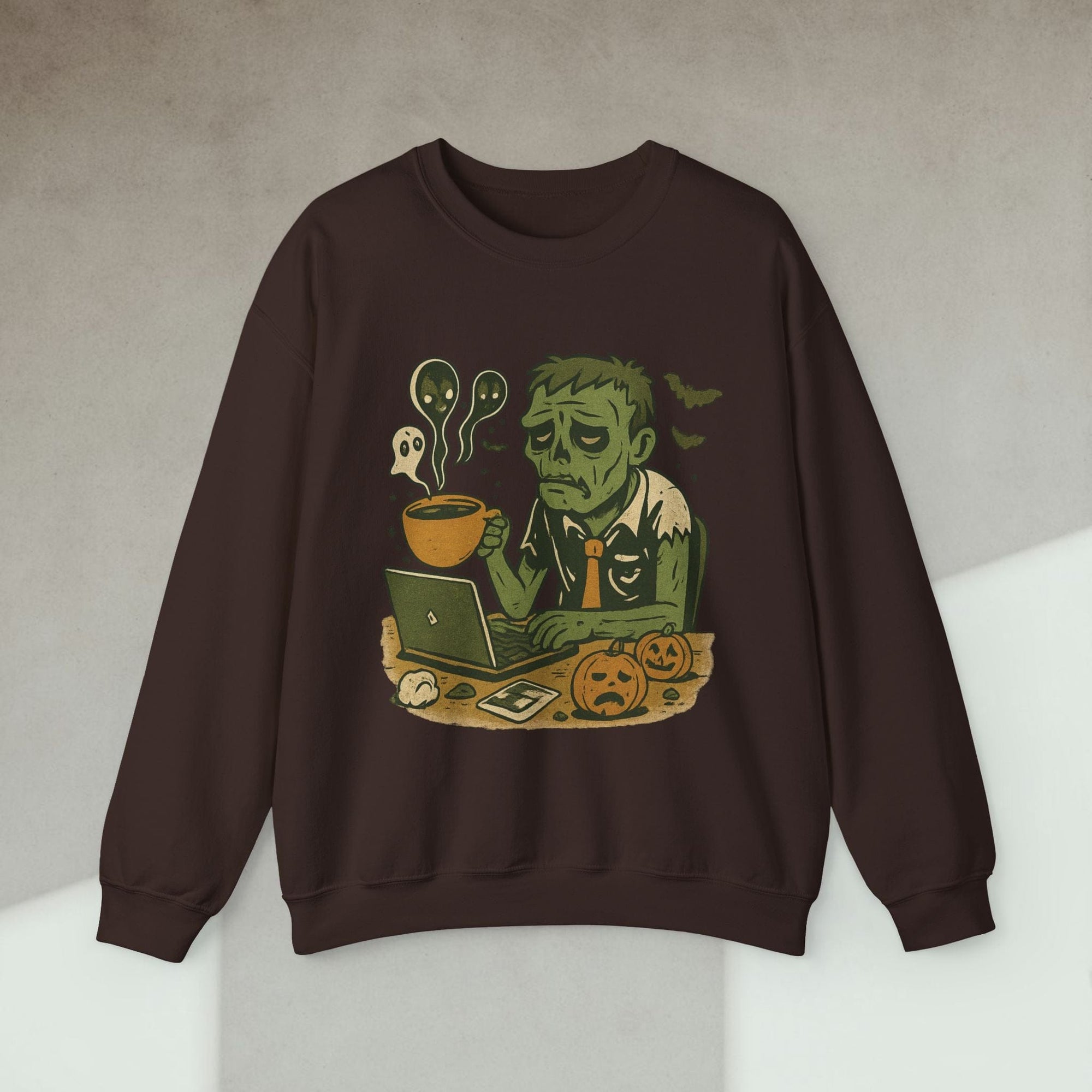 tired developer zombie sweatshirt