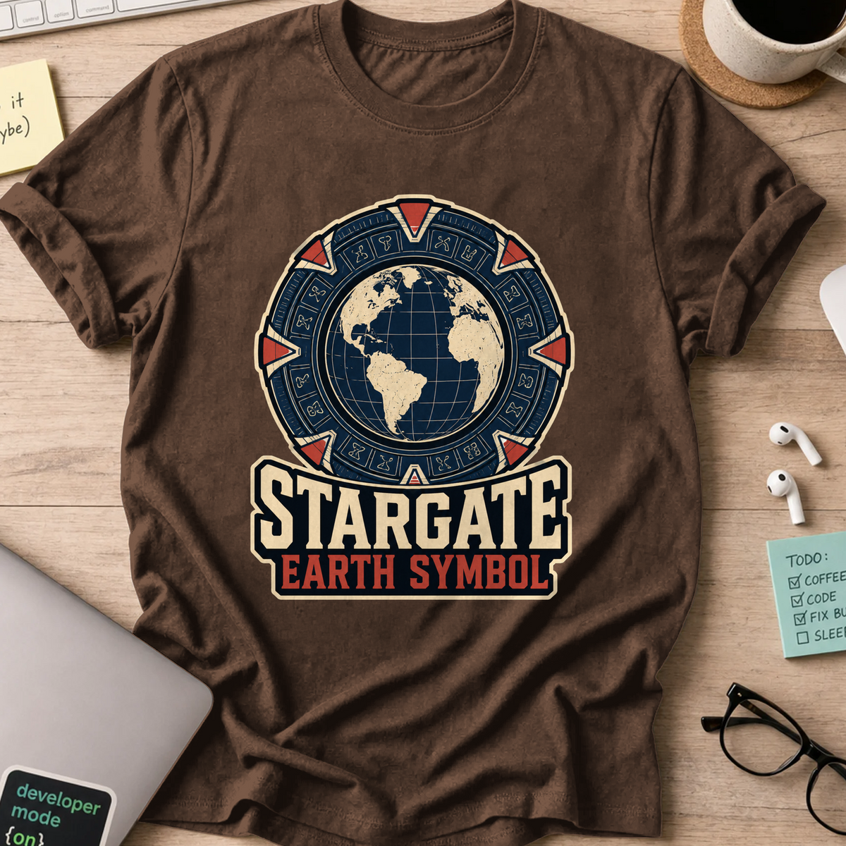 Nerd Collection Artwork 014 Shirt - Dark Chocolate mockup