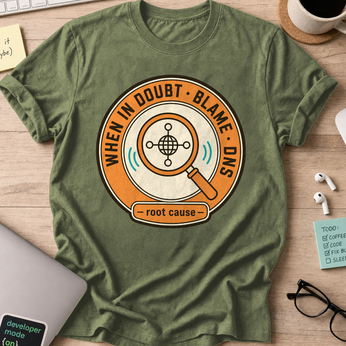 When in Doubt Blame DNS Shirt — Military Green