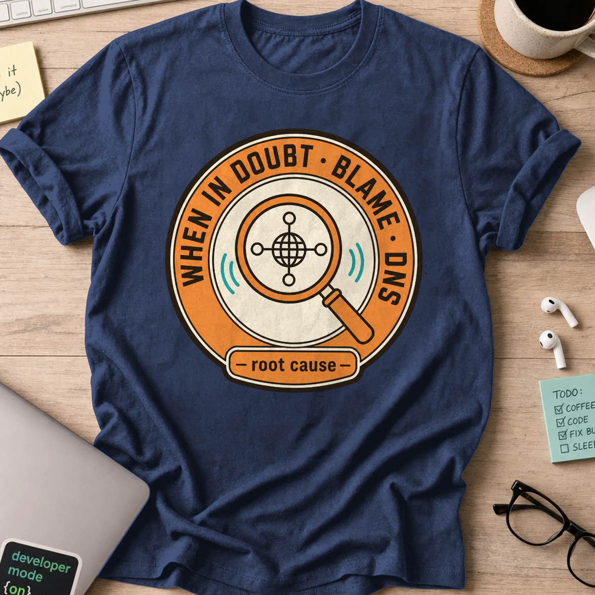 When in Doubt Blame DNS Shirt — Navy