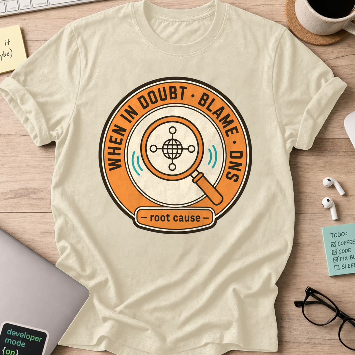 When in Doubt Blame DNS Shirt — Natural