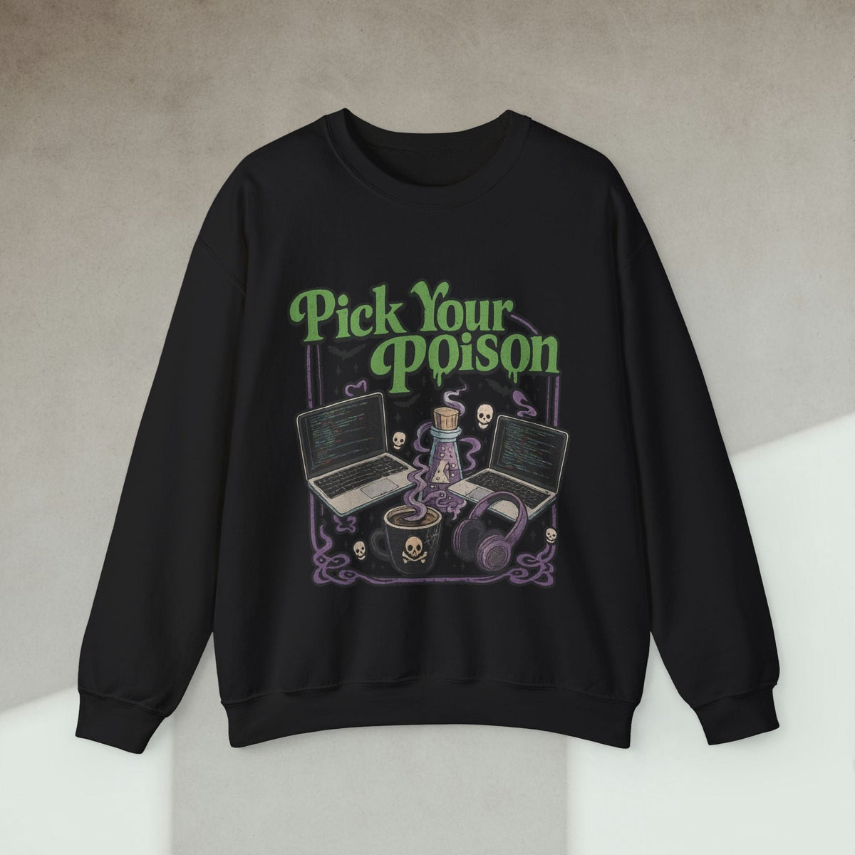 Code Culture pick your poison sweatshirt funny programmer Sweatshirt in S — Code Culture developer clothing