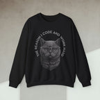 Code Culture the reason i code cat sweatshirt funny programmer Sweatshirt in S — Code Culture developer clothing