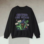 Code Culture certified code wizard sweatshirt funny programmer Sweatshirt in S — Code Culture developer clothing