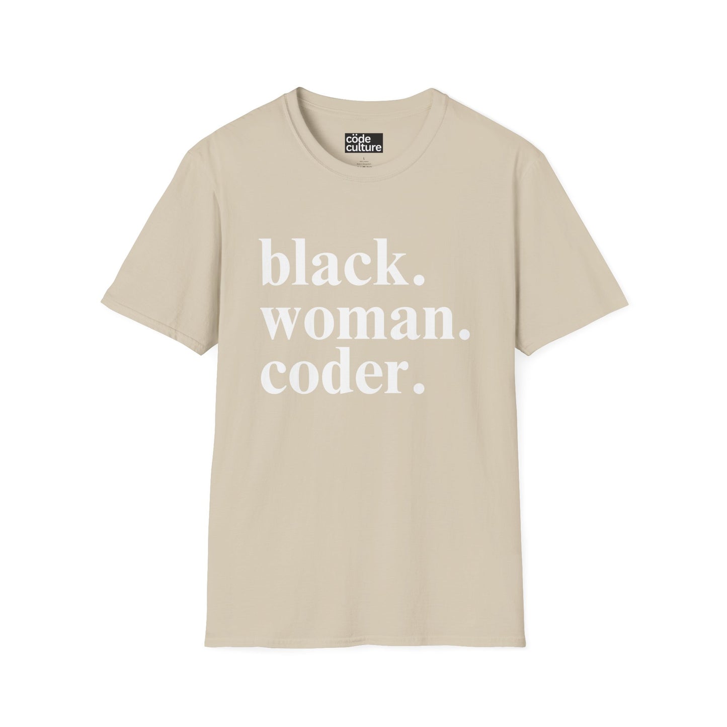 black woman coder shirt