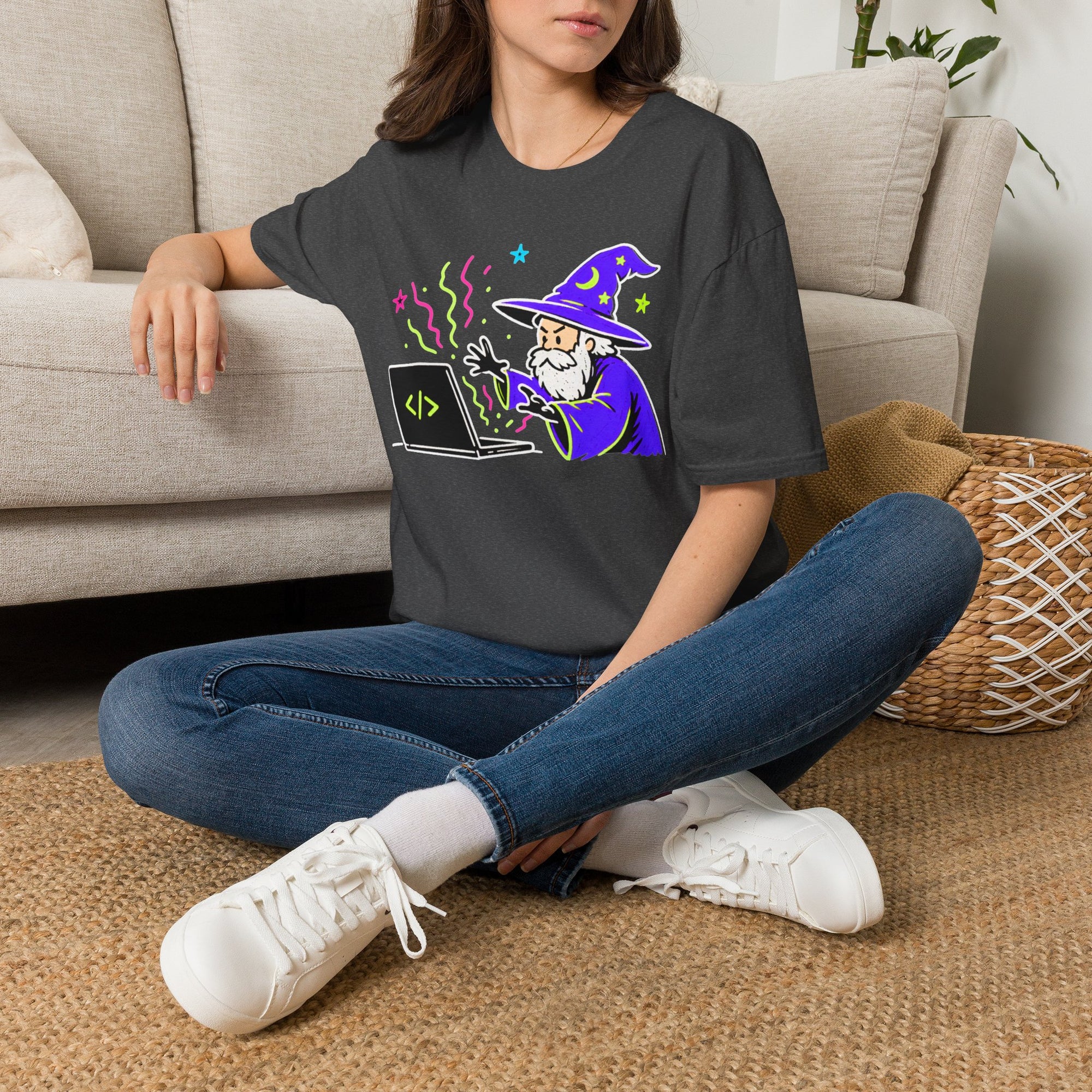 Wizard Coder Cartoon Shirt