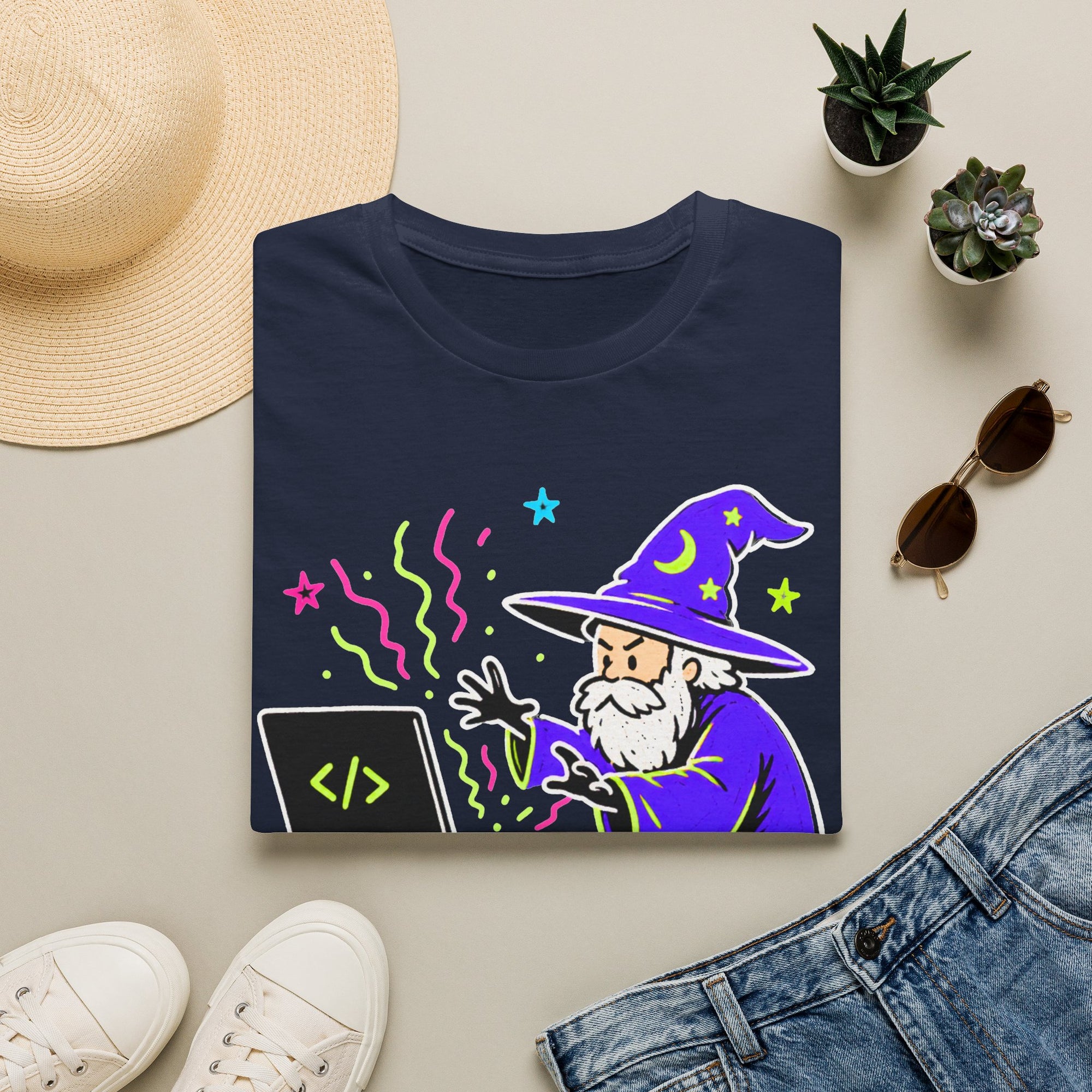 Wizard Coder Cartoon Shirt