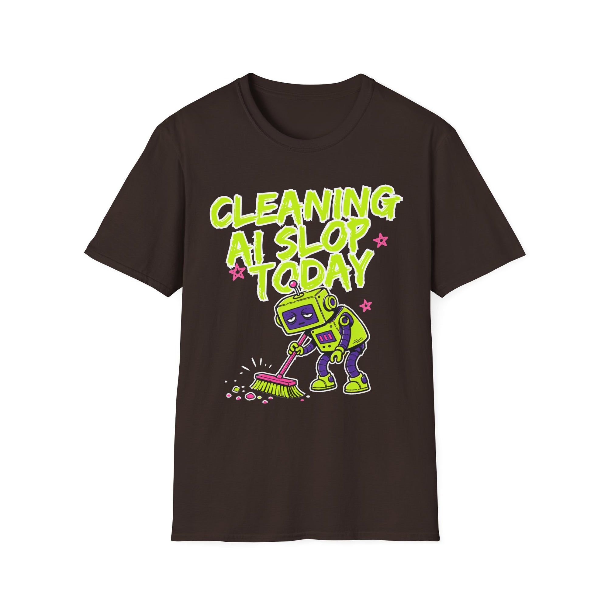 Cleaning AI Slop Today Graffiti Robot Shirt