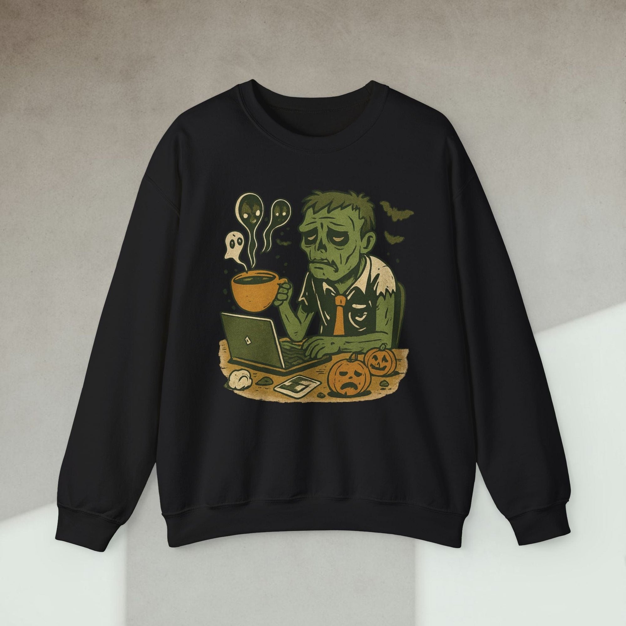 tired developer zombie sweatshirt