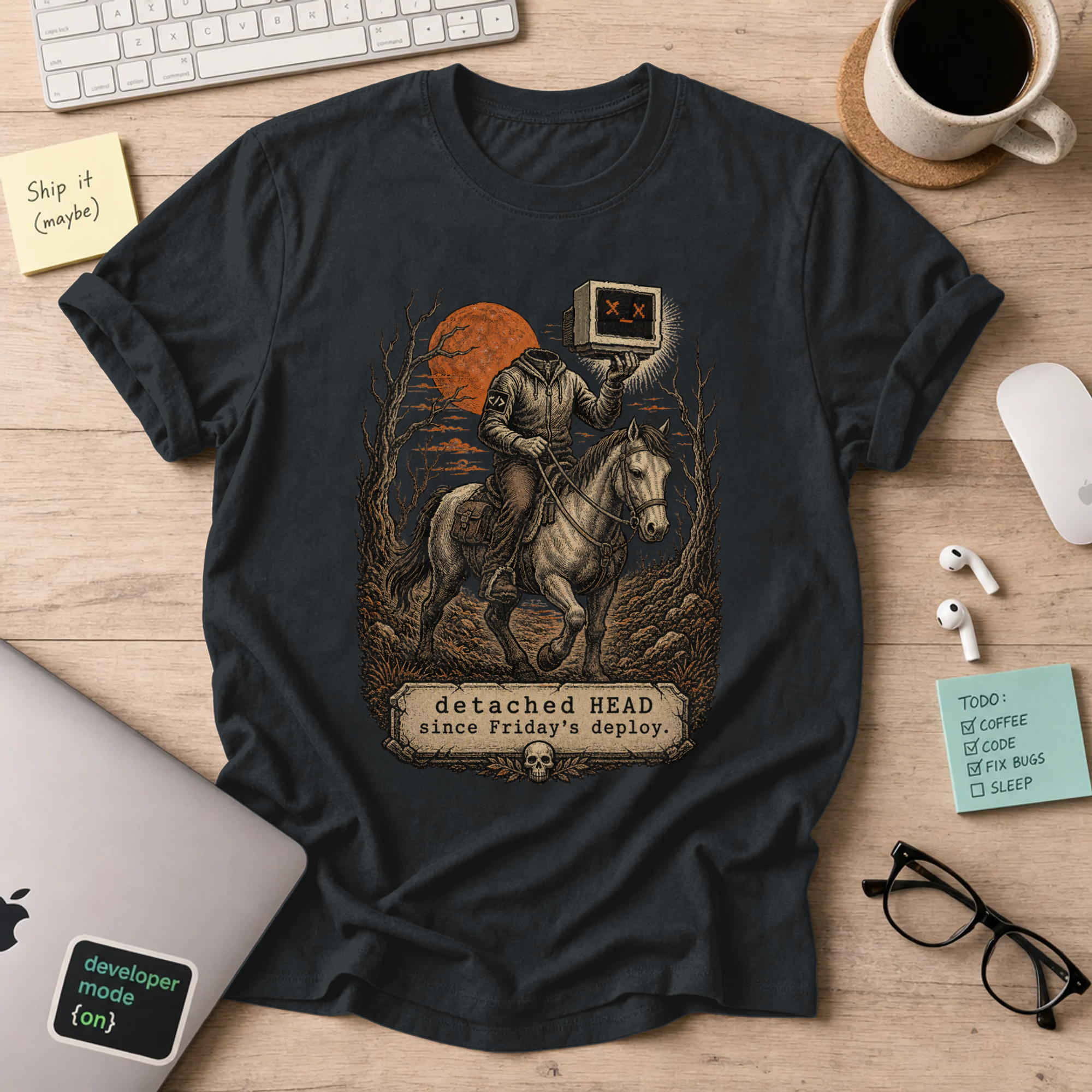 Detached HEAD Since Friday’s Deploy Shirt — Black