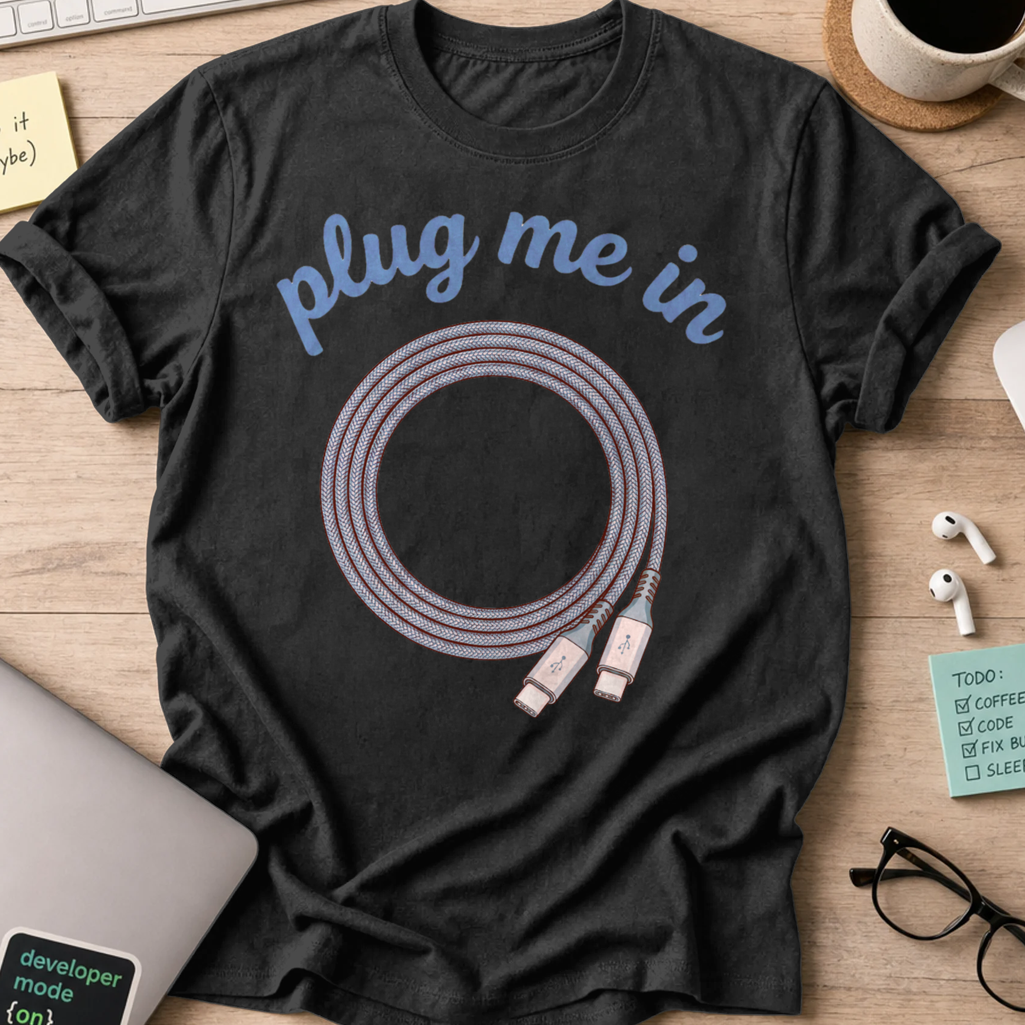 Plug Me In Shirt — Black