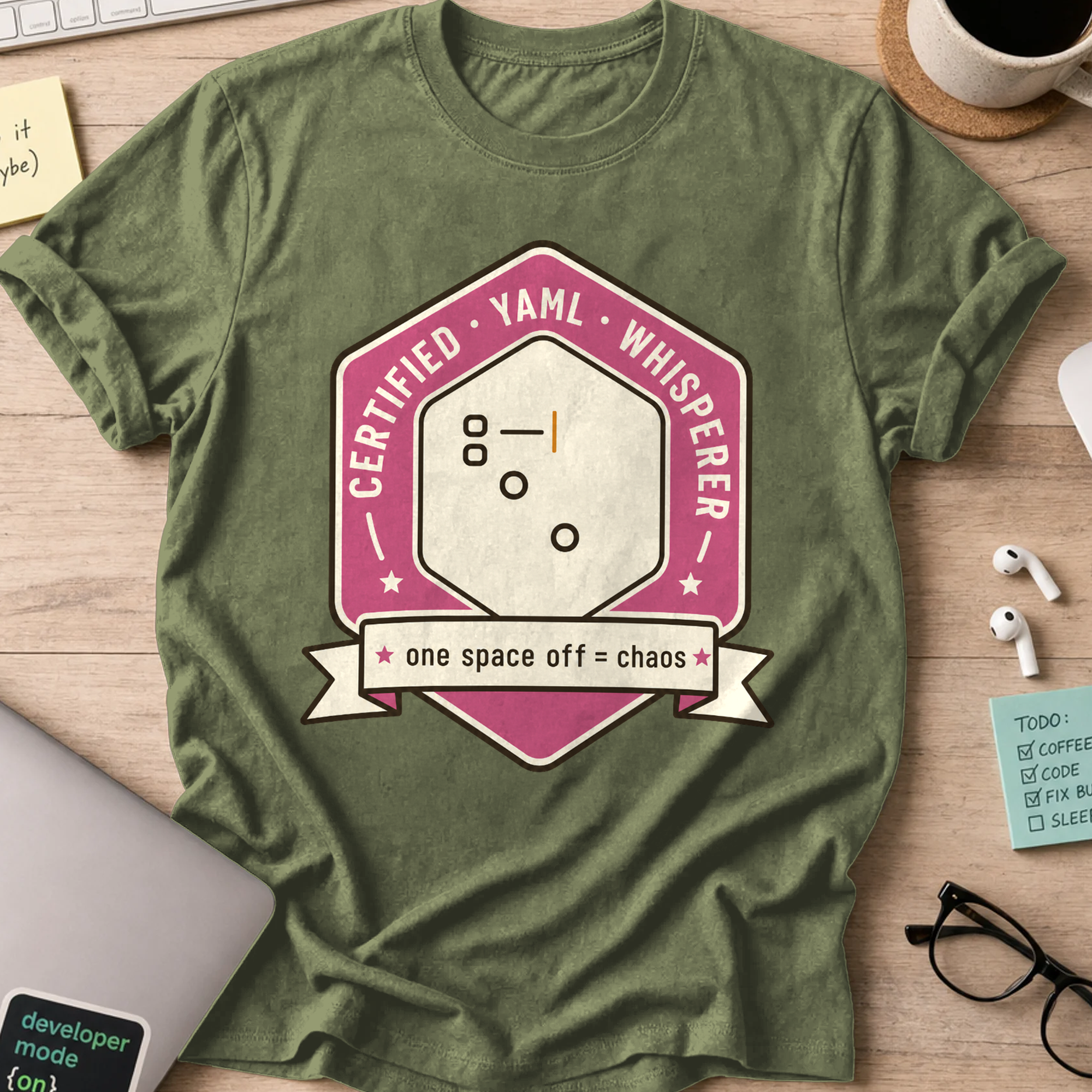 Certified YAML Whisperer Shirt — Military Green