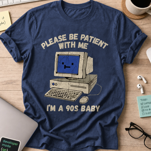 Please Be Patient I'm A 90s Baby Shirt - Navy
