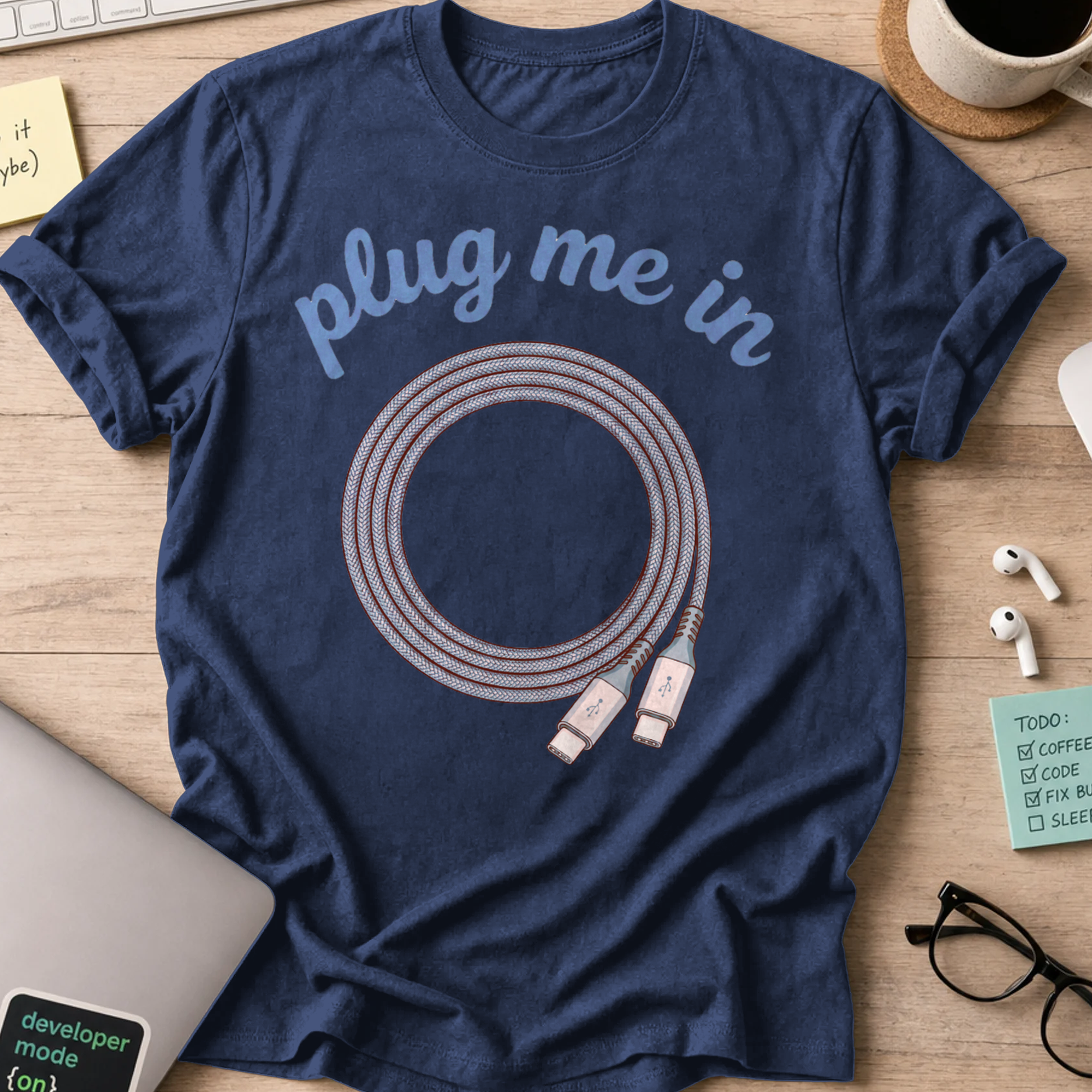 Plug Me In Shirt — Navy